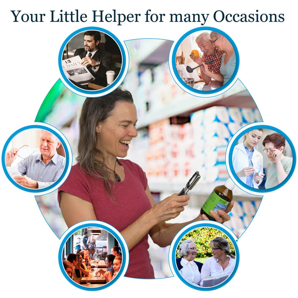 easy magnifier uso leyendo etiqueta de medicamento, legibilidad mejorada