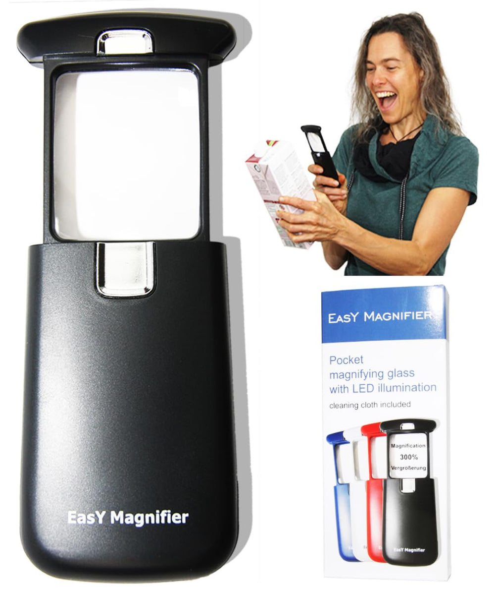 EASY MAGNIFIER frontal mostrando diseño compacto y fácil agarre