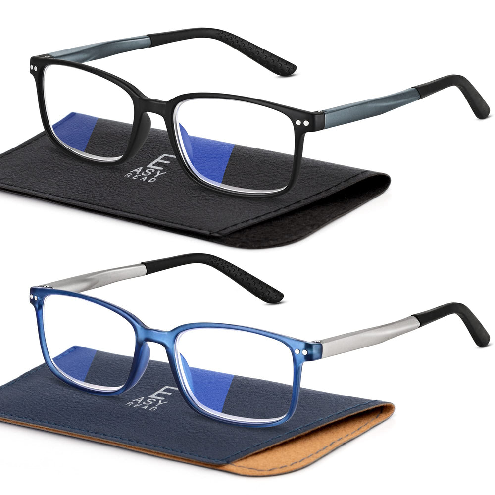 EASY READ vista frontal del par doble mostrando diseño deportivo y color negro azul beneficios: estilo y respaldo inmediato