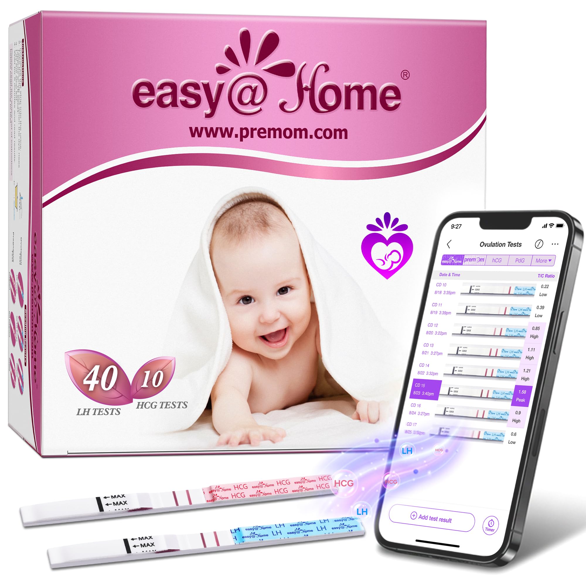 Easy@Home empaque frontal que muestra cantidad y beneficios