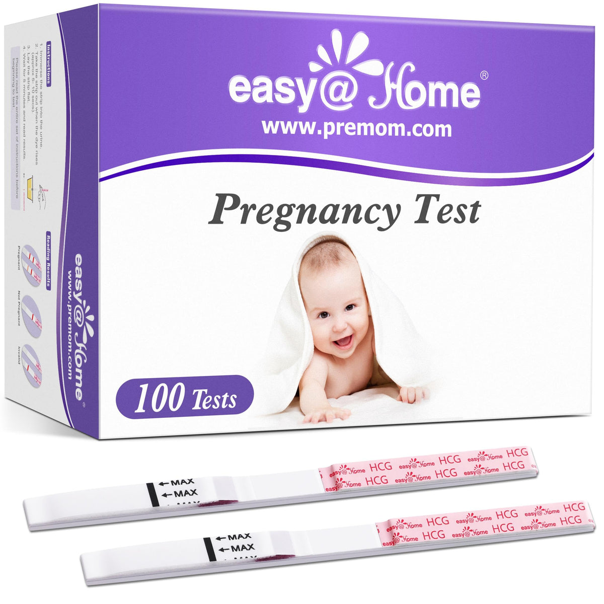 easy@Home empaque frontal mostrando 100 tiras, conveniencia y ahorro