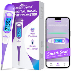 Easy@Home termómetro EBT-100B-P frontal, lectura clara y profesional