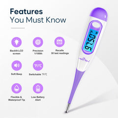 Easy@Home termómetro punta flexible, confort y limpieza sencilla