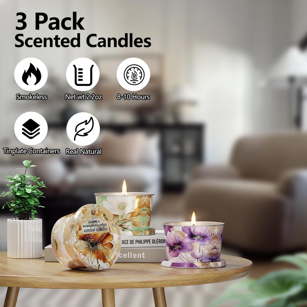 EasyBreez lata Jazmín, Almizcle y Sándalo junto a mesa de cena, elegante aroma