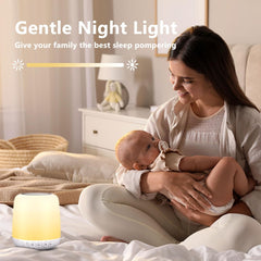 Easysleep junto a una cuna calmando al bebé con sonido y luz suave