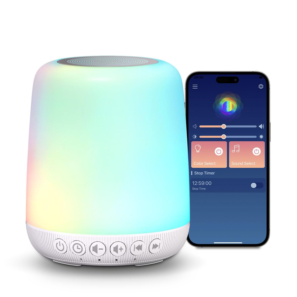 Easysleep vista frontal mostrando botones y diseño portátil para uso nocturno