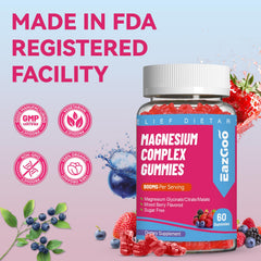 EAZGOO imágenes de ingredientes clave: magnesio y vitaminas cercanas