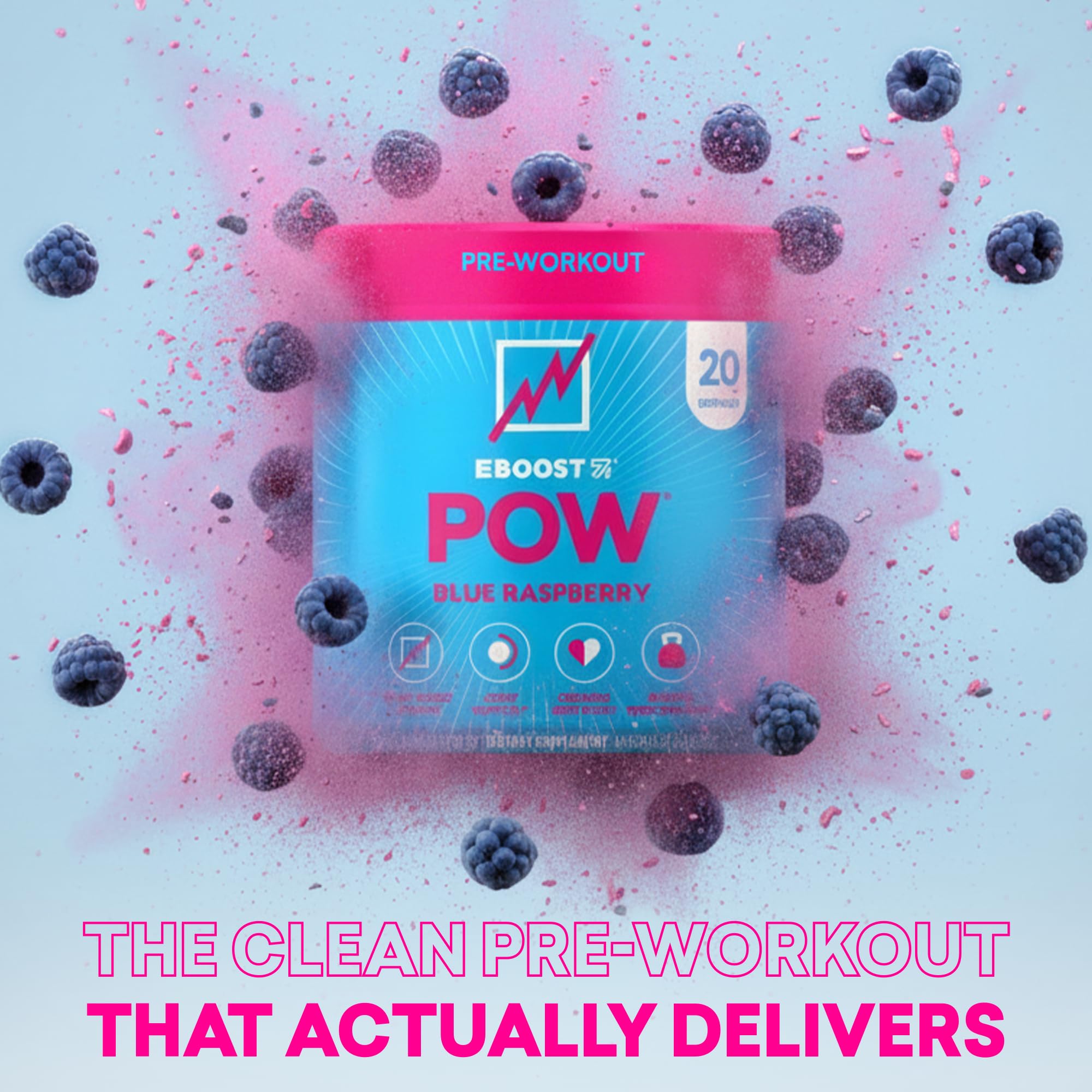 Vaso efervescente EBOOST POW en agua, rápida absorción y energía inmediata