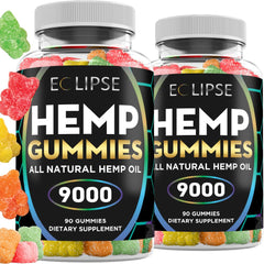Eclipse Hemp frasco delantero mostrando etiqueta y unidades, confianza en calidad