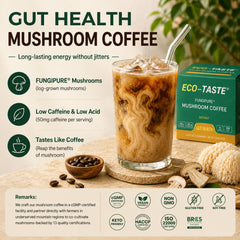 ECO-TASTE polvo mezcla de café y hongos con textura fina y soluble