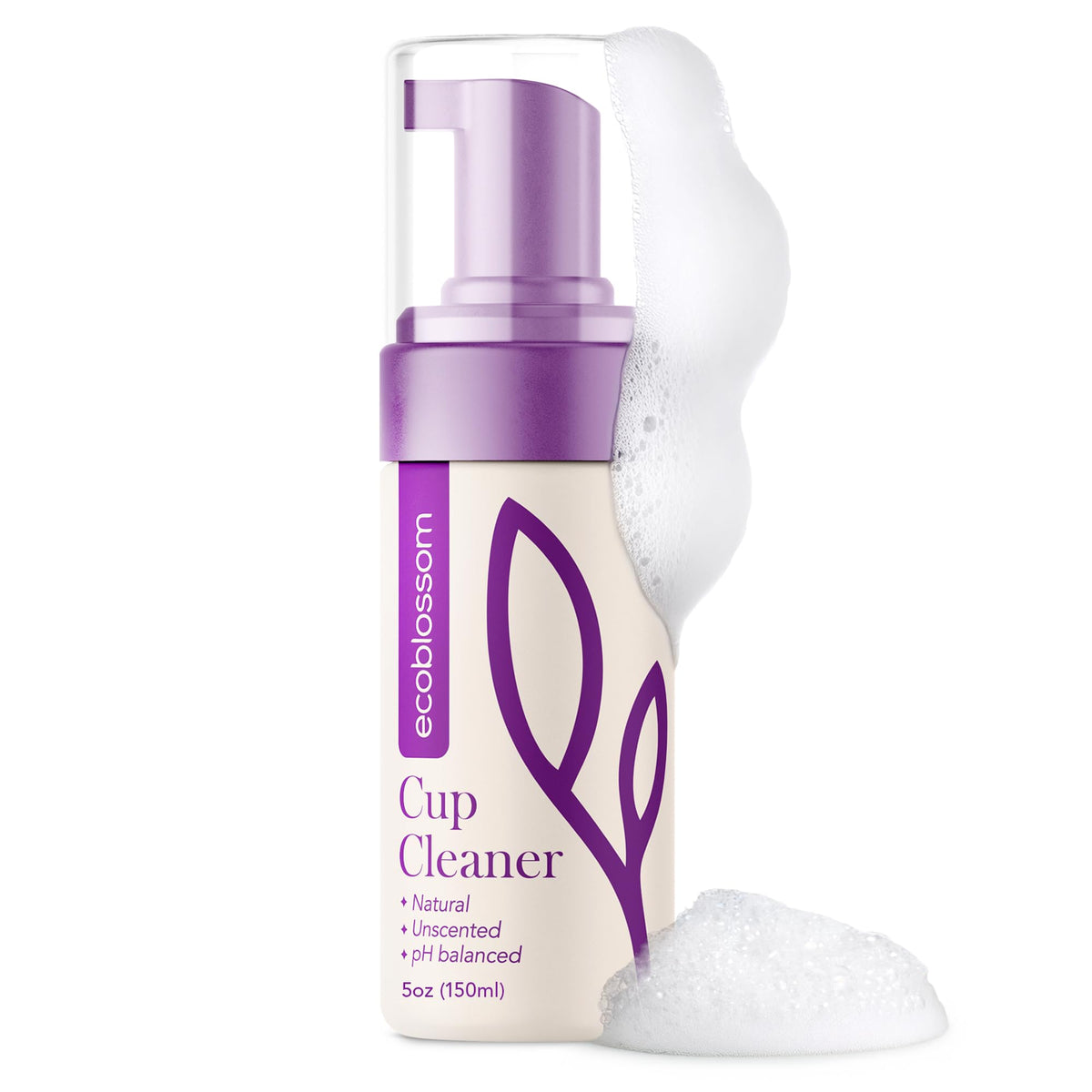 EcoBlossom frente del envase mostrando tamaño de viaje y conveniencia