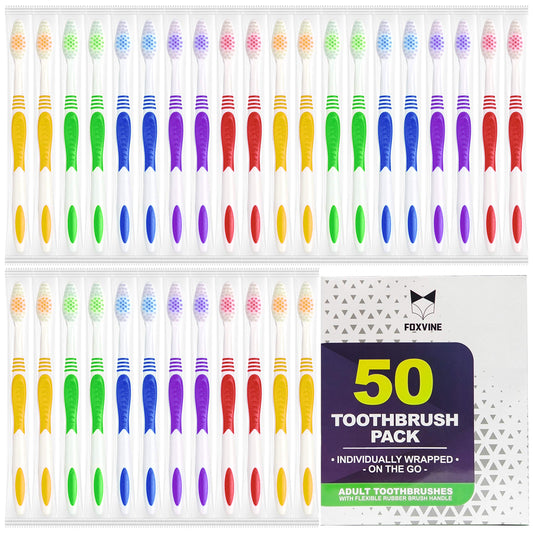 EcoFox pack frontal con 50 cepillos, cantidad conveniente para viajes