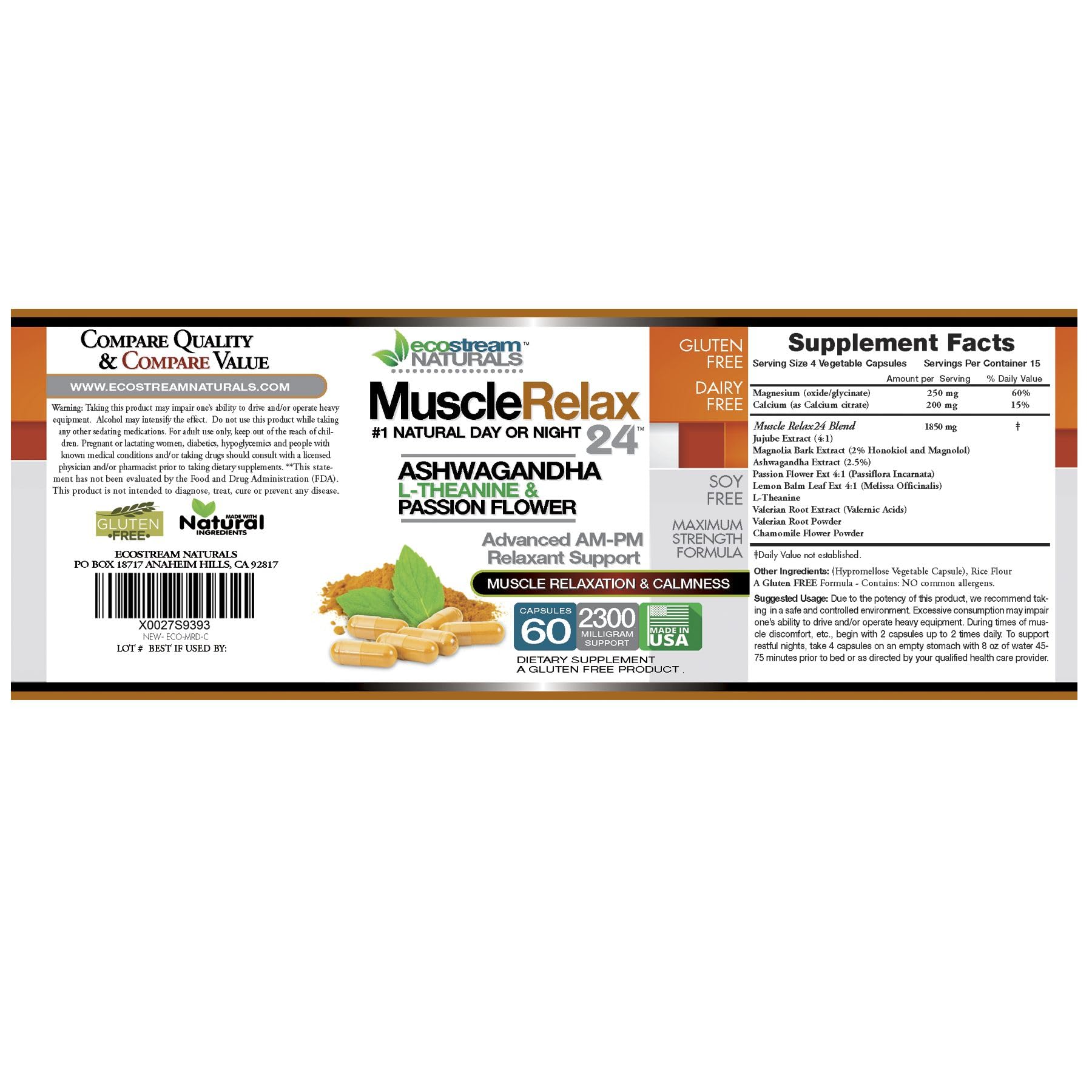 ecostream Naturals detalle de la etiqueta con ingredientes y ventajas claras