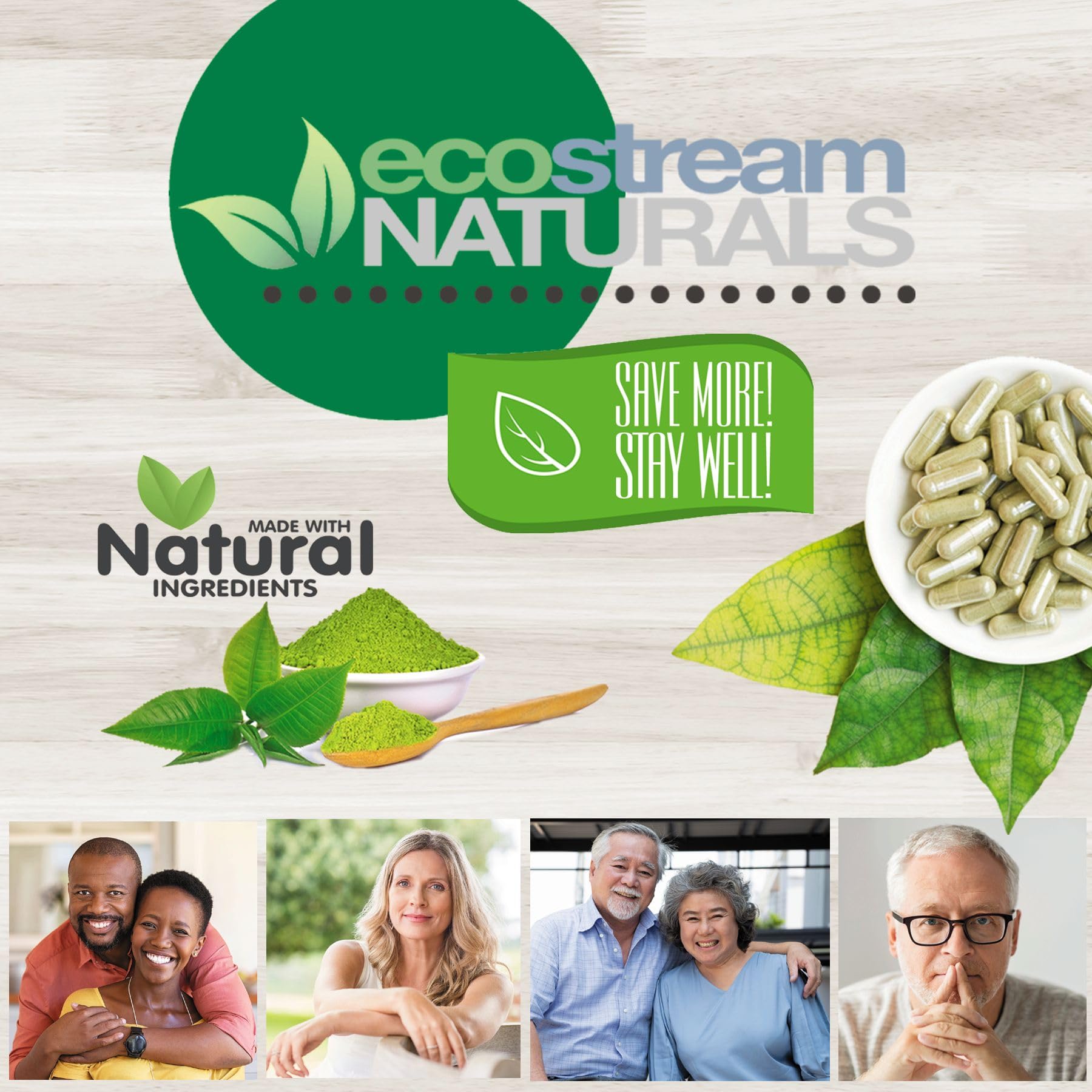 ecostream Naturals ingredientes naturales agrupados resaltando pureza