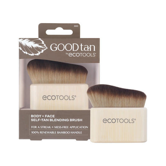 EcoTools brocha frontal Good Tan mostrando forma compacta y acabado preciso
