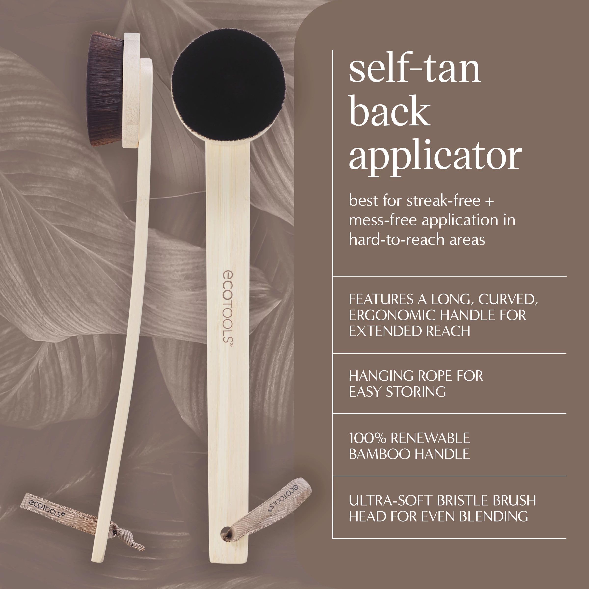 EcoTools primer plano de cerdas suaves para mezclar autobronceador uniformemente