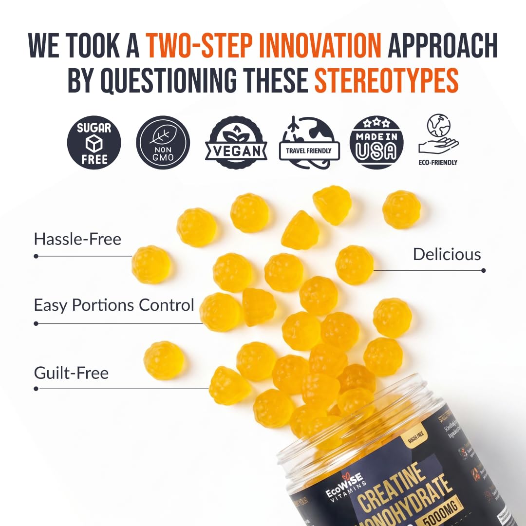 ECOWISE VITAMINS textura de gominolas en primer plano, aspecto agradable