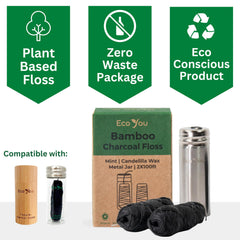 EcoYou carrete de hilo dental de bambú, muestra longitud útil