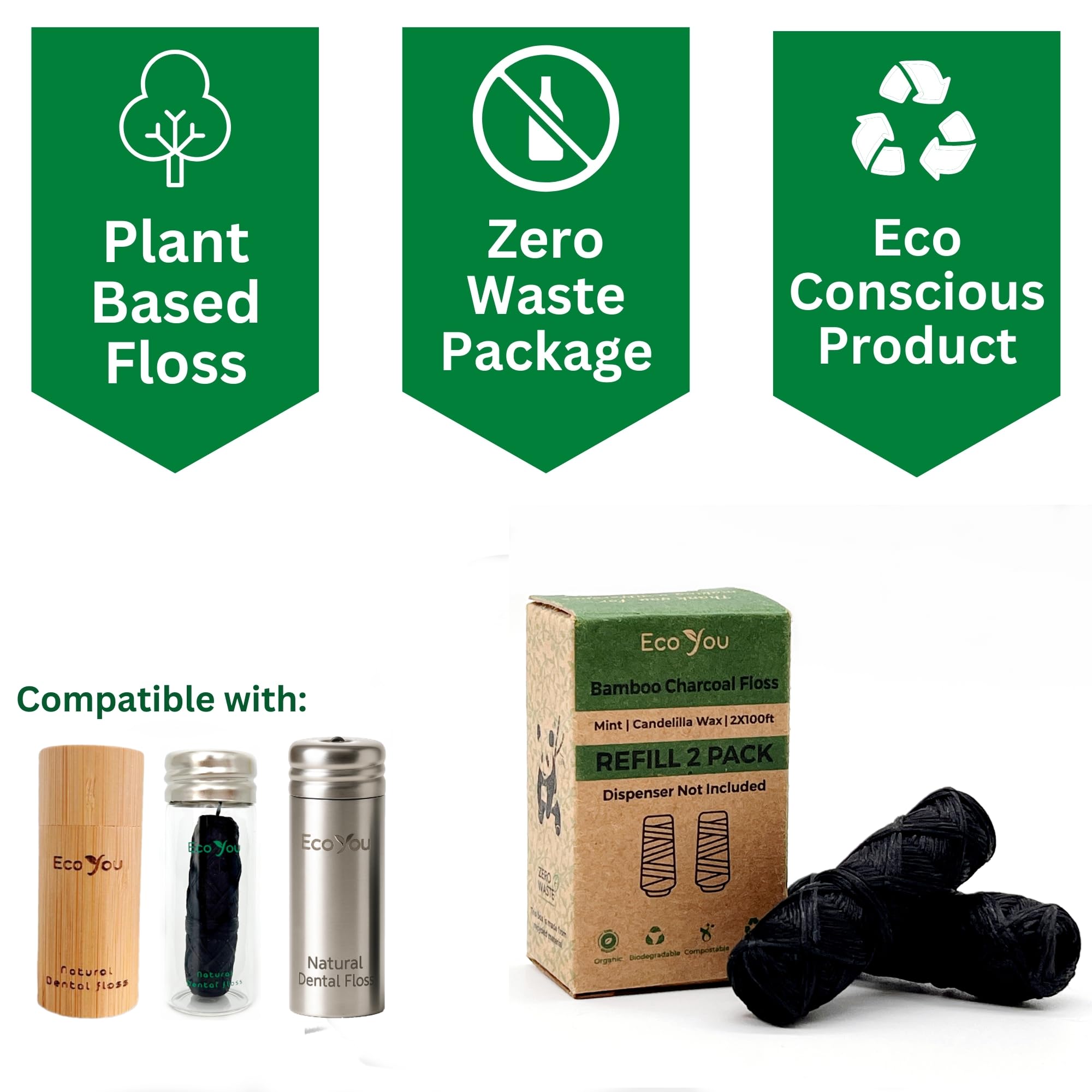 EcoYou primer plano de fibra de bambú y carbón, resistencia y textura