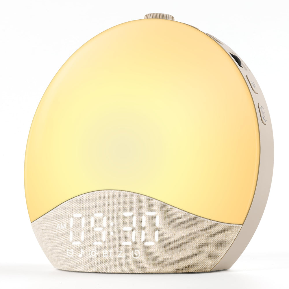ecozy vista frontal del despertador con diseño minimalista y beneficio estético