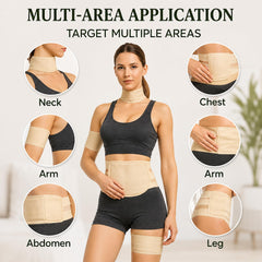 EDEN LABS faja ajustada al abdomen mostrando su sujeción estable