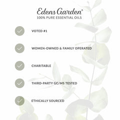 Edens Garden etiqueta con informe GC-MS visible garantizando transparencia