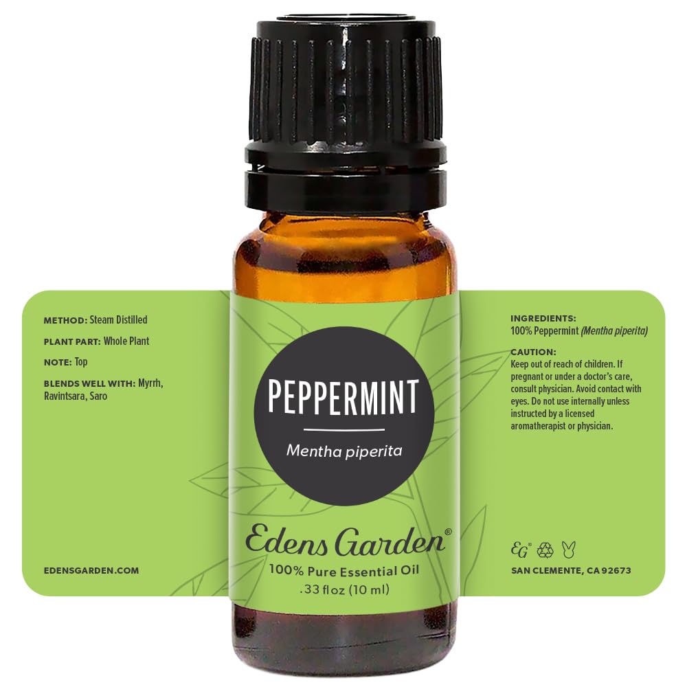 Edens Garden aceite de menta en baño relajante ilustrando uso cotidiano