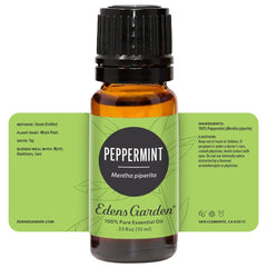 Edens Garden aceite de menta en baño relajante ilustrando uso cotidiano