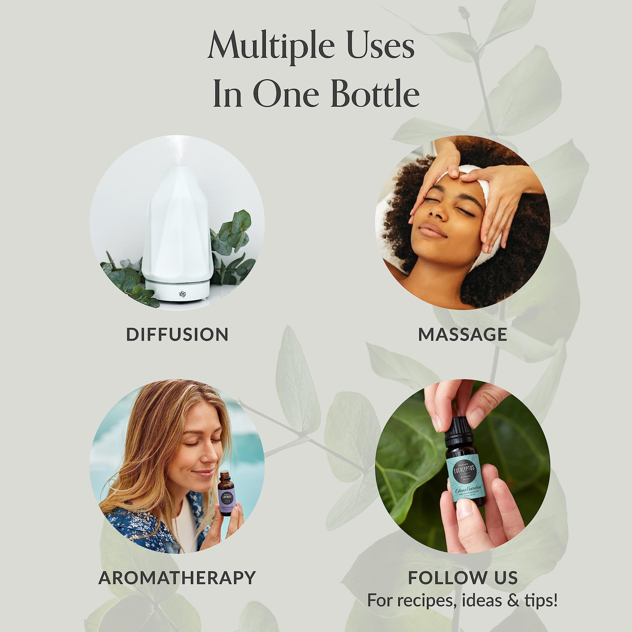 Edens Garden aceite en difusor activo creando ambiente relajante