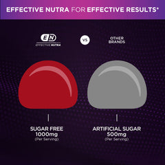 Frasco Effective Nutra abierto con gomitas dispuestas y presentación limpia