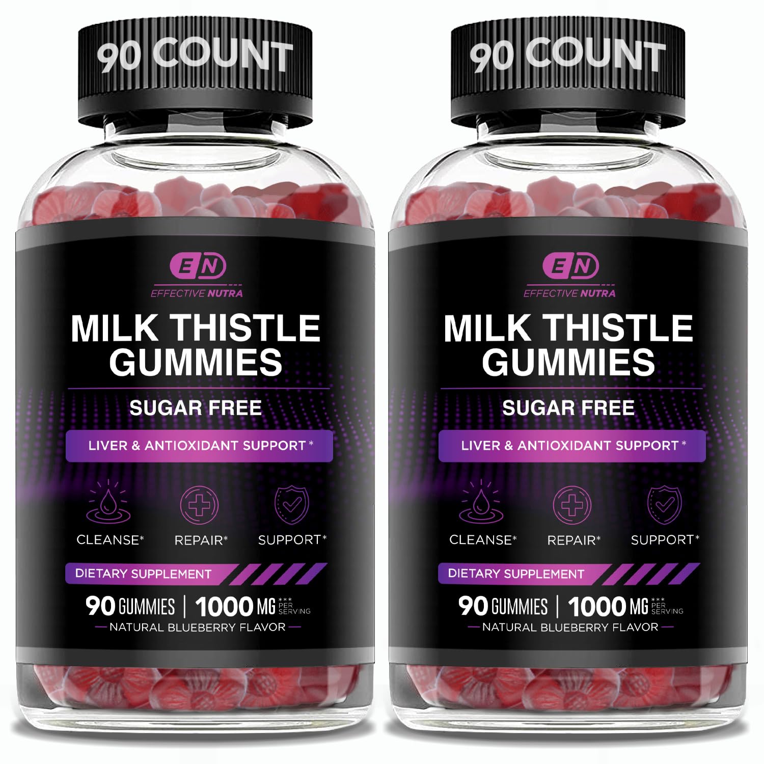 Gomitas Effective Nutra en un vaso de cocina para uso diario fácil