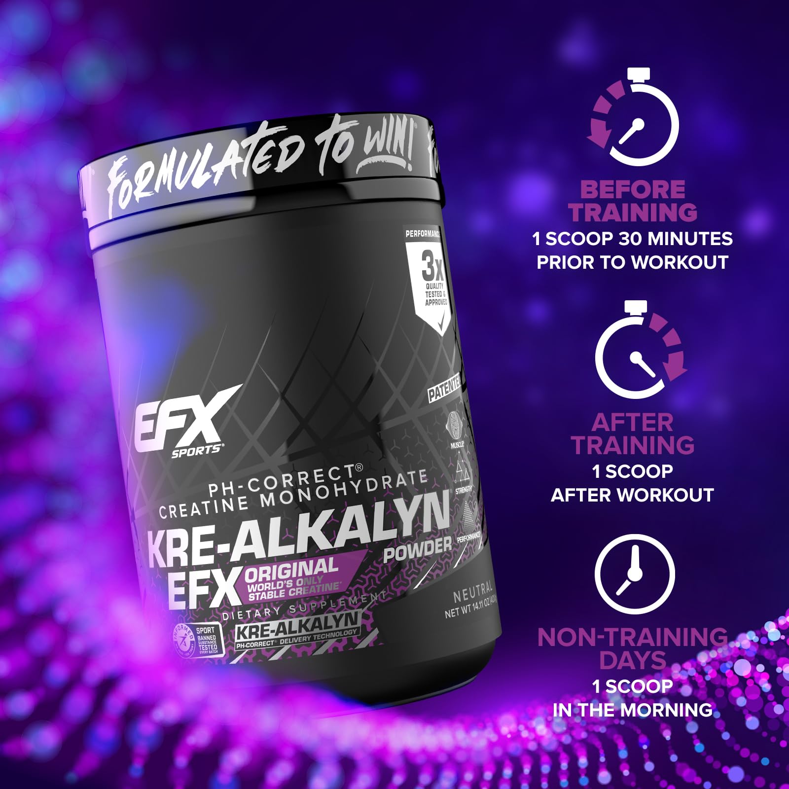 EFX Sports atleta entrenando con producto, apoyo al rendimiento intenso