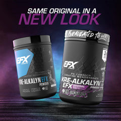 EFX Sports detalle del polvo Kre-Alkalyn, textura fina para mezclar fácil