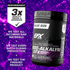 EFX Sports cápsulas dispuestas con guía de dosis, visualiza 1.5–3 g diarios