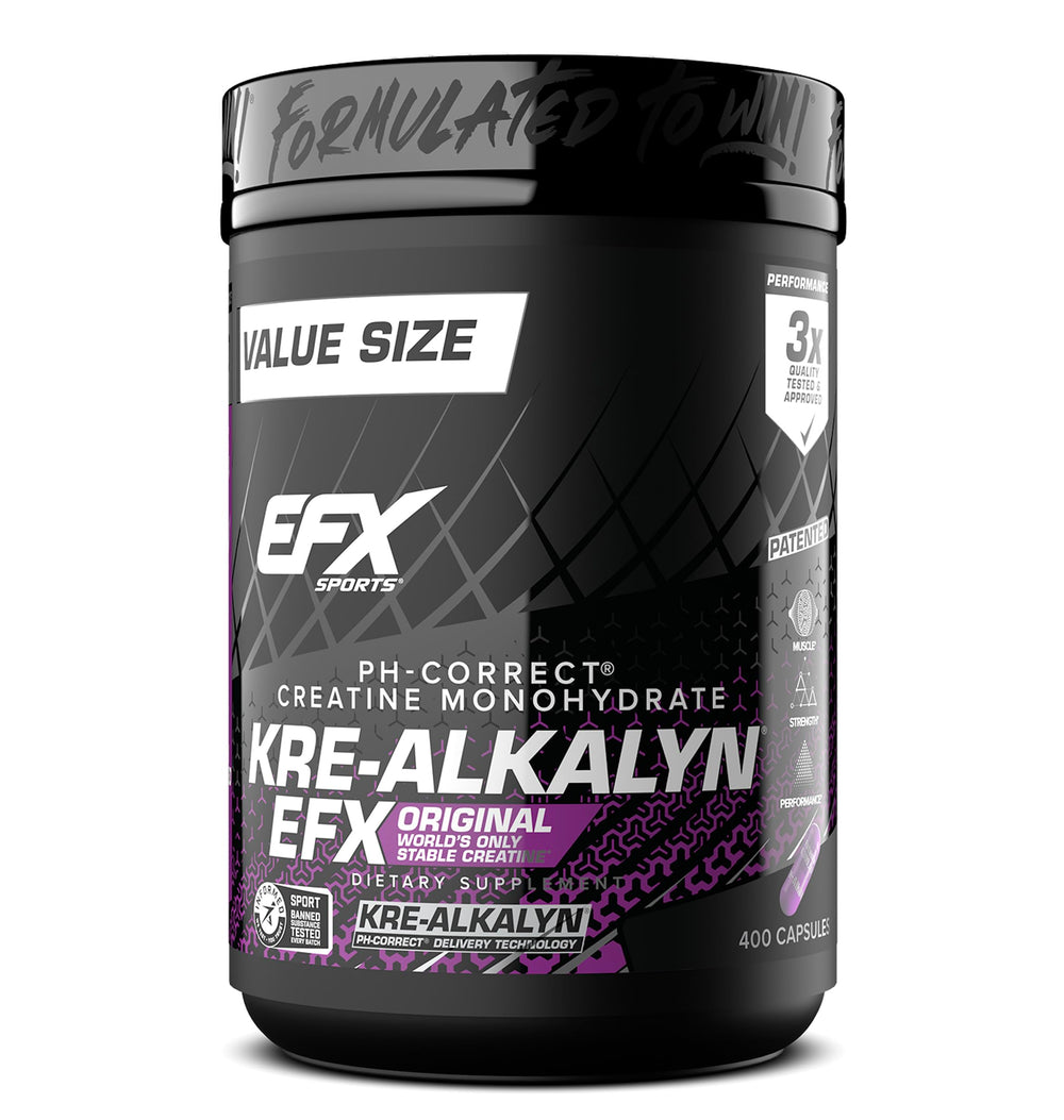 EFX Sports envase frontal mostrando diseño y cantidad, facilita identificación y conveniencia