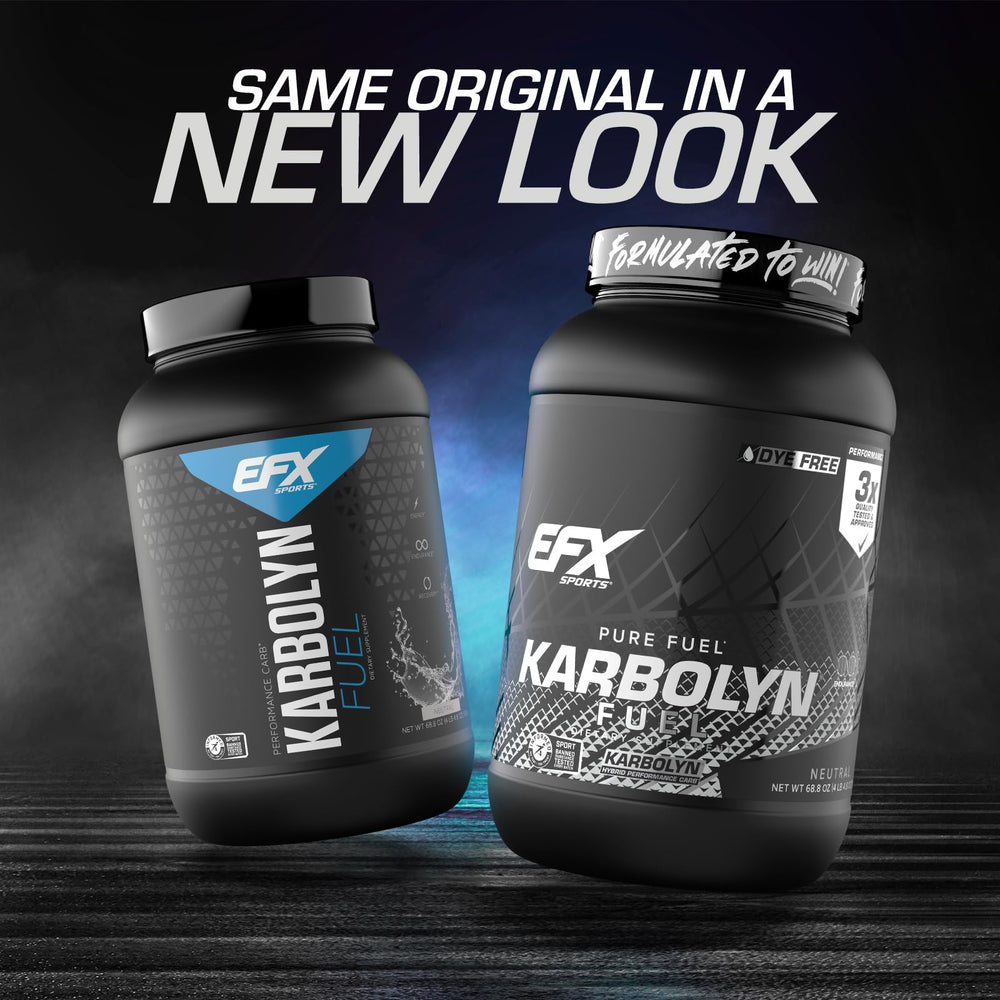 Polvo de Karbolyn textura fina en cuchara, EFX Sports para mezcla rápida y sin grumos