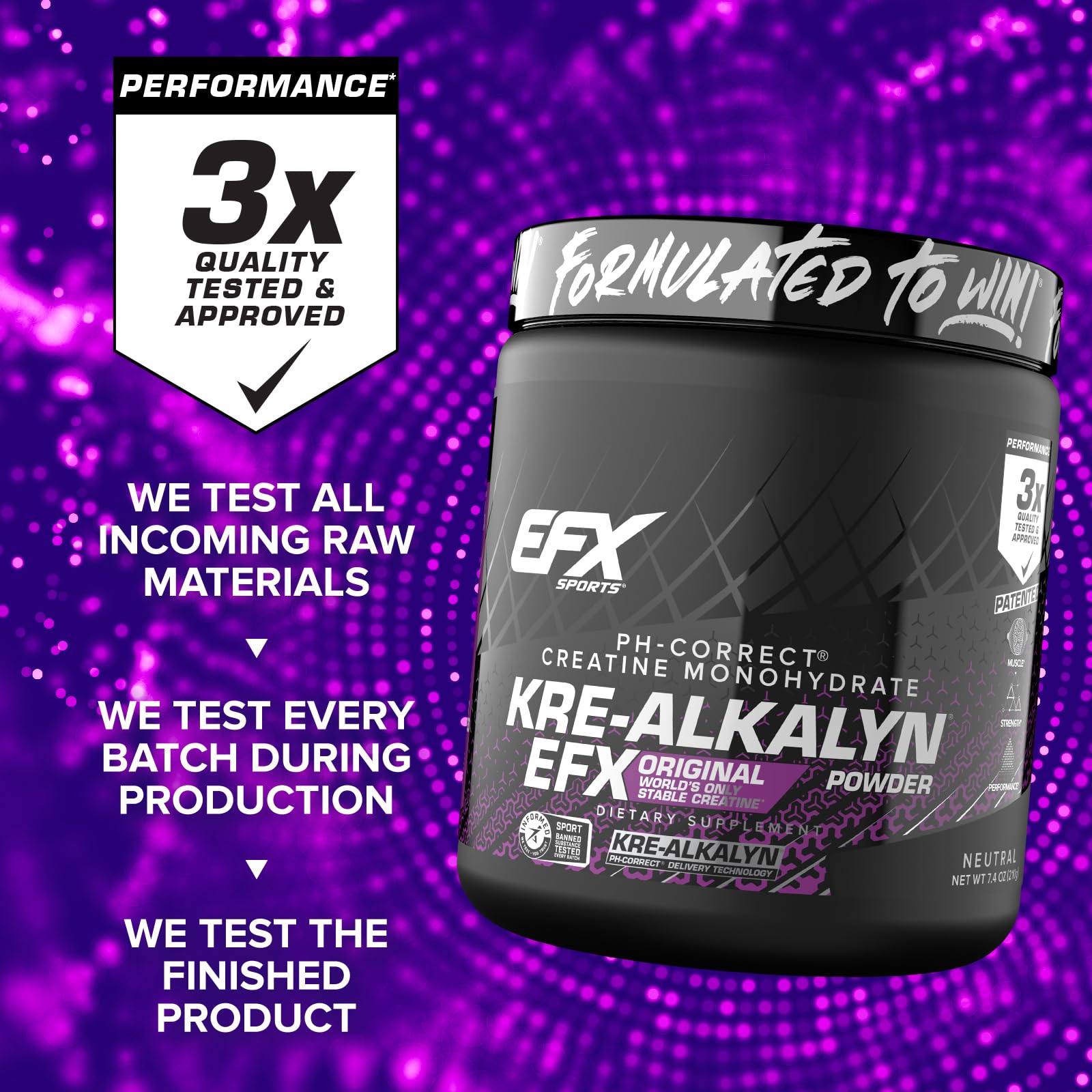 EFX Sports bote abierto mostrando cantidad y aspecto del contenido