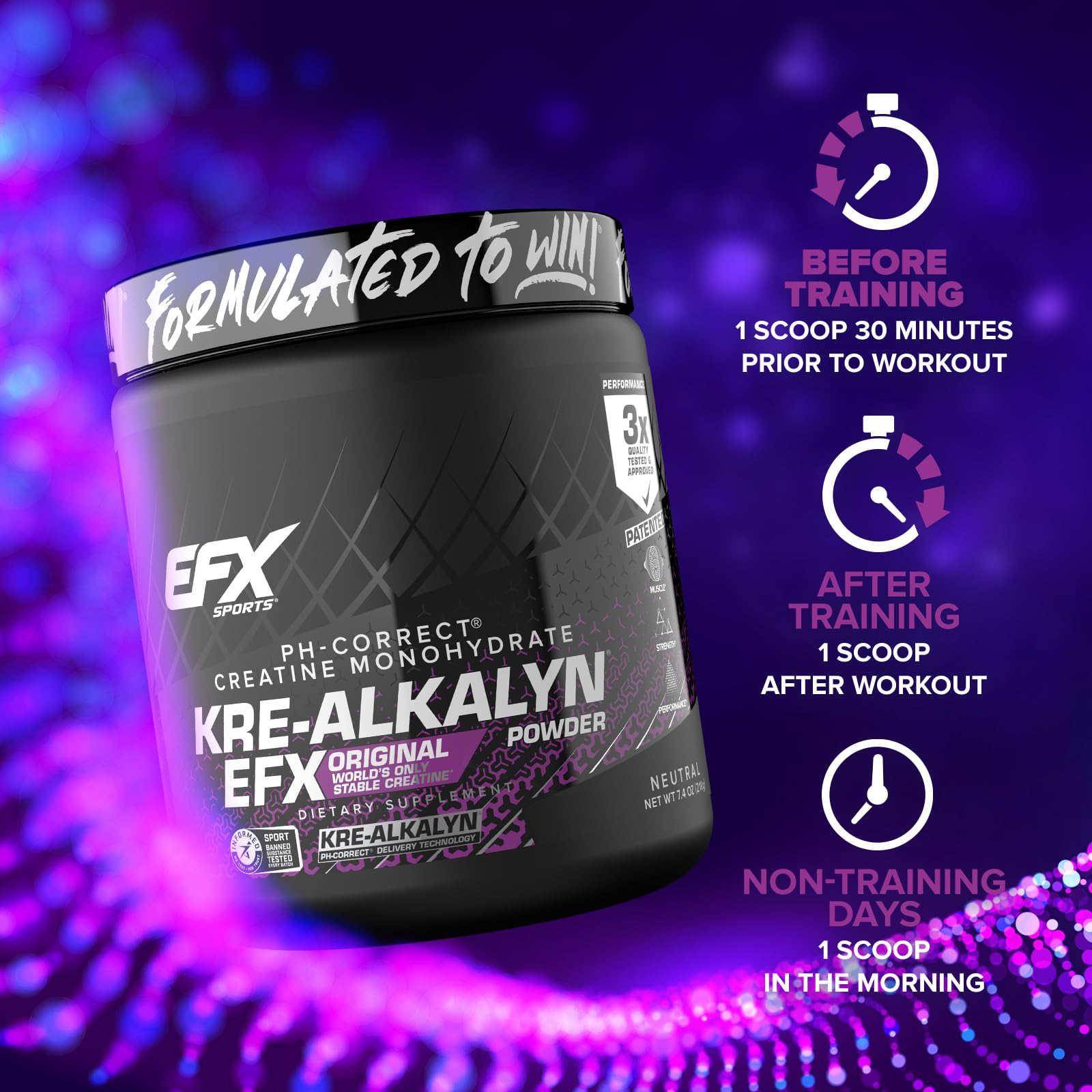 EFX Sports sello de calidad en el envase para seguridad del usuario