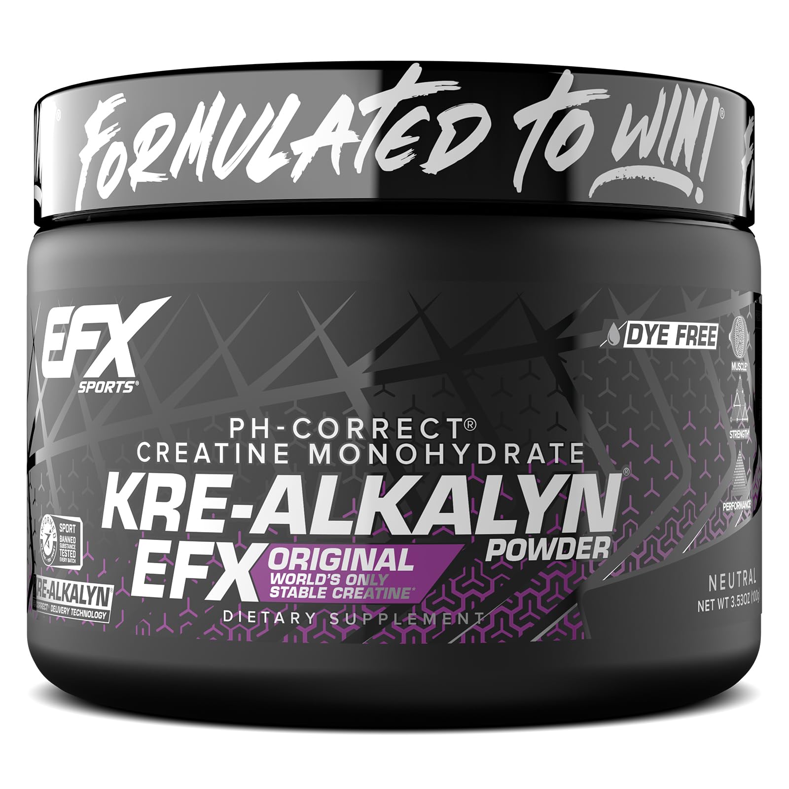 Envase de Kre‑Alkalyn EFX mostrando marca EFX Sports y presentación clara