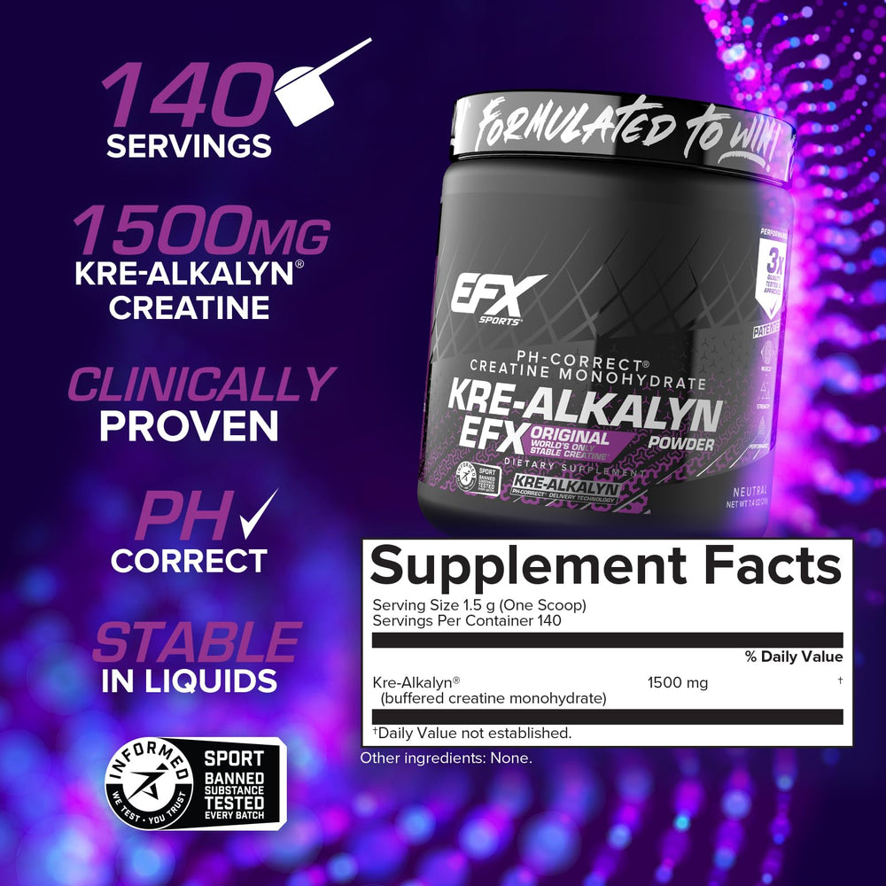 EFX Sports polvo disuelto en vaso, preparación rápida antes de entrenar
