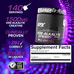EFX Sports polvo disuelto en vaso, preparación rápida antes de entrenar
