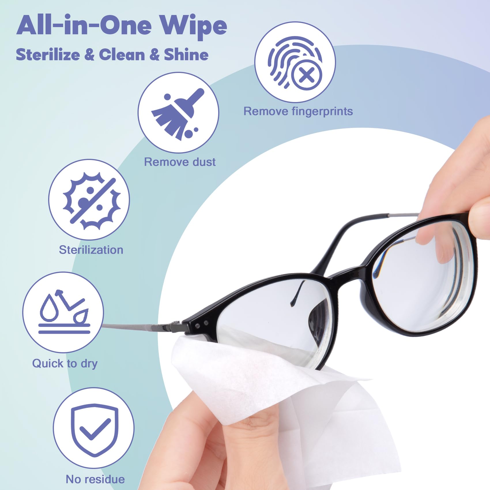 Eglagen toallita limpiando gafas, elimina huellas sin rayar