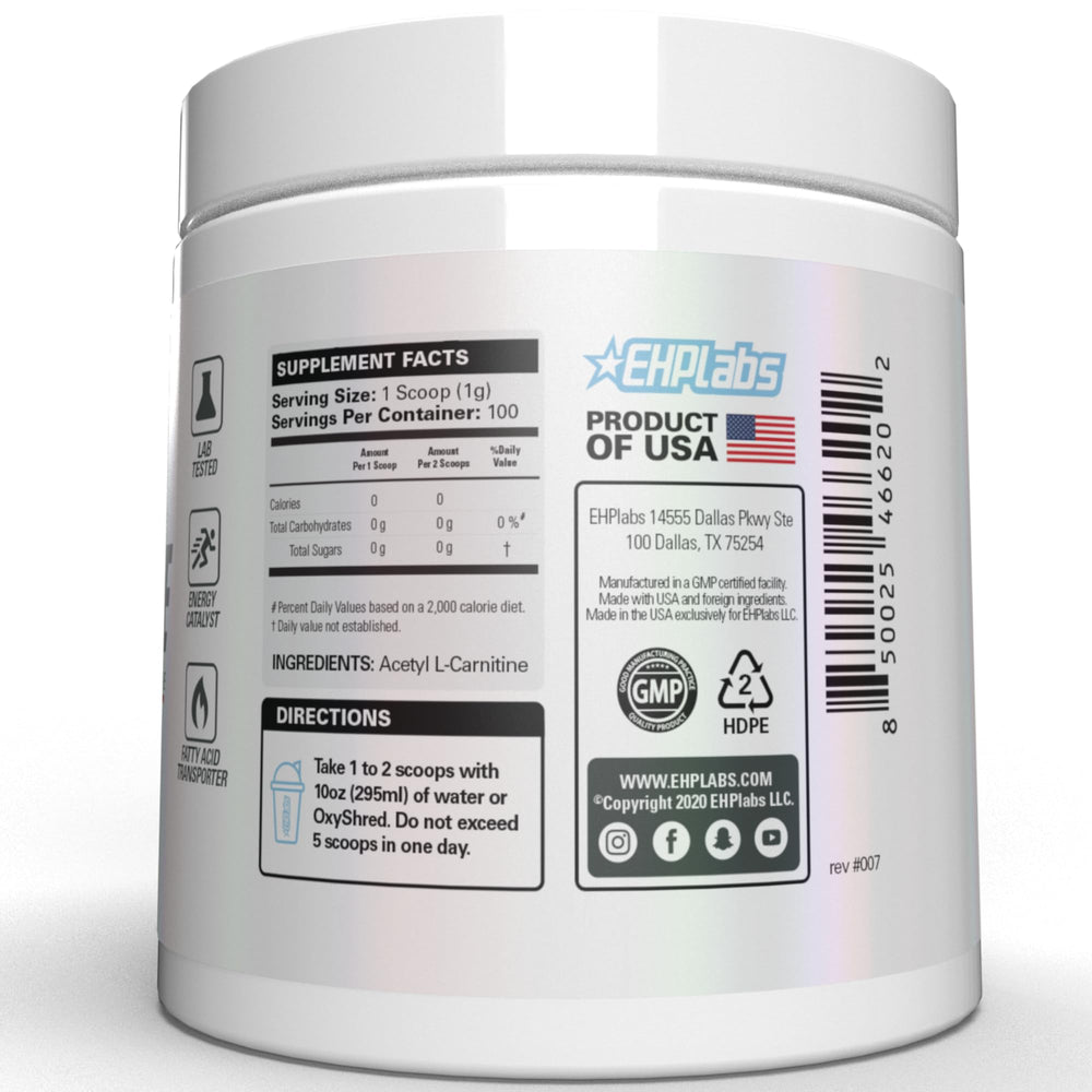 EHP Labs lista de ingredientes certificados, vegano y sin gluten