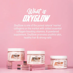 Textura de polvo de OxyGlow en primer plano, demuestra solubilidad y aspecto fino beneficioso