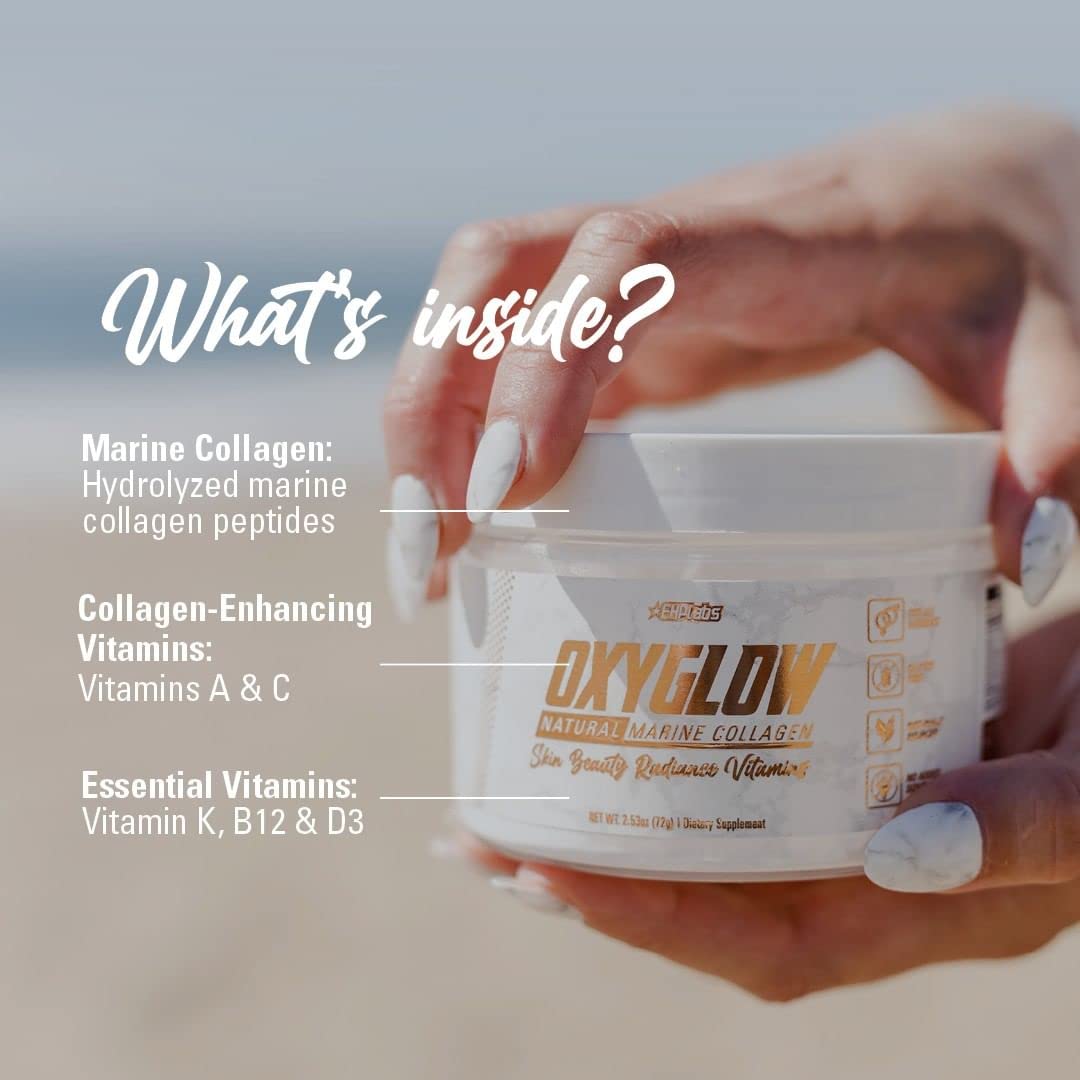 Vaso con OxyGlow disuelto en agua, EHP Labs favorece mezcla sin alterar sabor