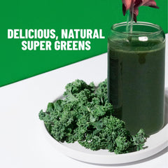 EHP Labs OxyGreens tamaño del envase comparado con botella, práctico y portable