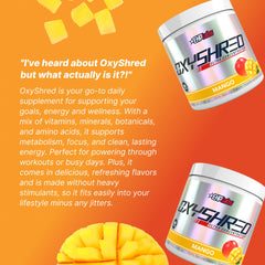 Envase junto a una regla para comparar el tamaño del producto EHP Labs OxyShred 60 servicios