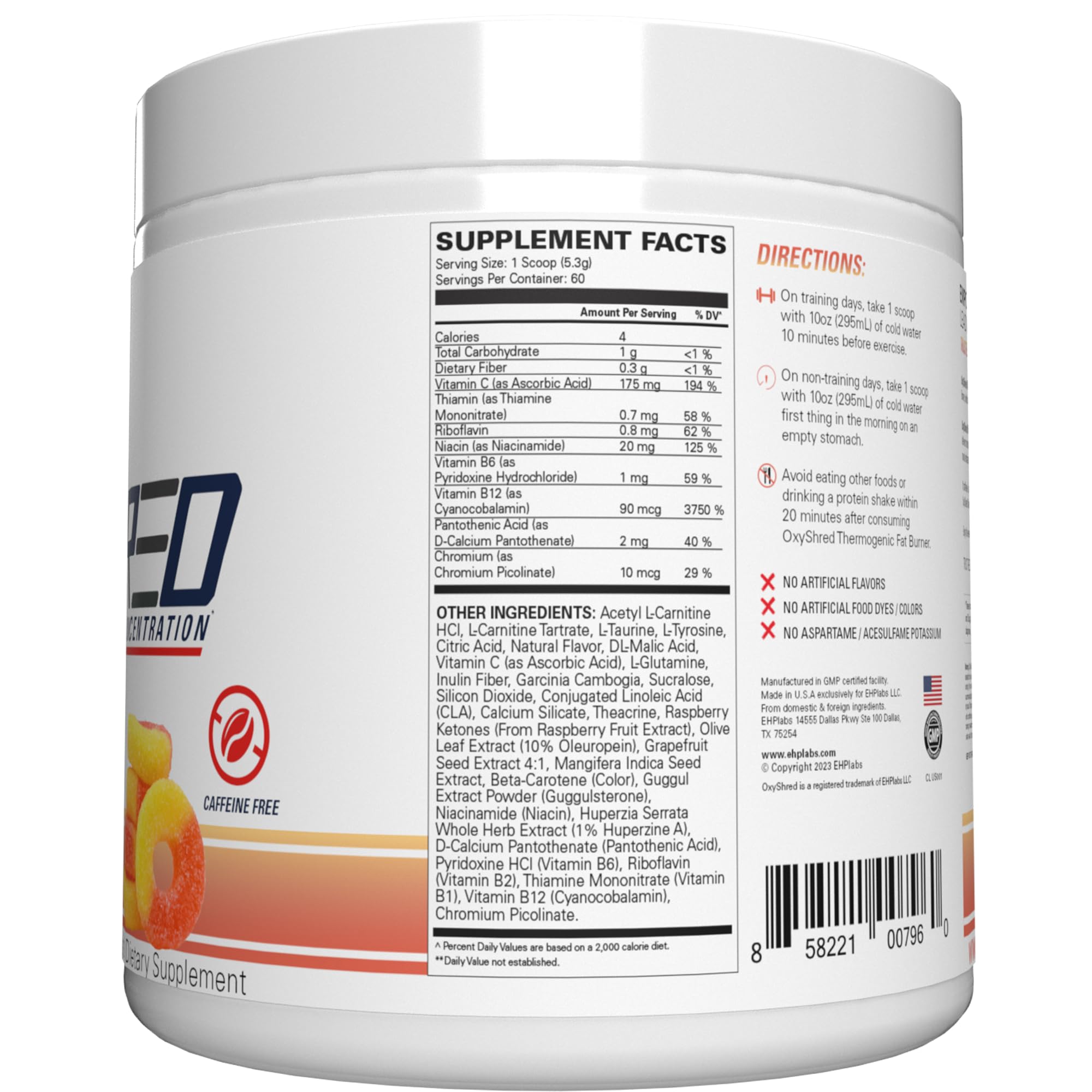OxyShred EHP Labs en uso antes de entrenamiento en gimnasio, energía sin jitters