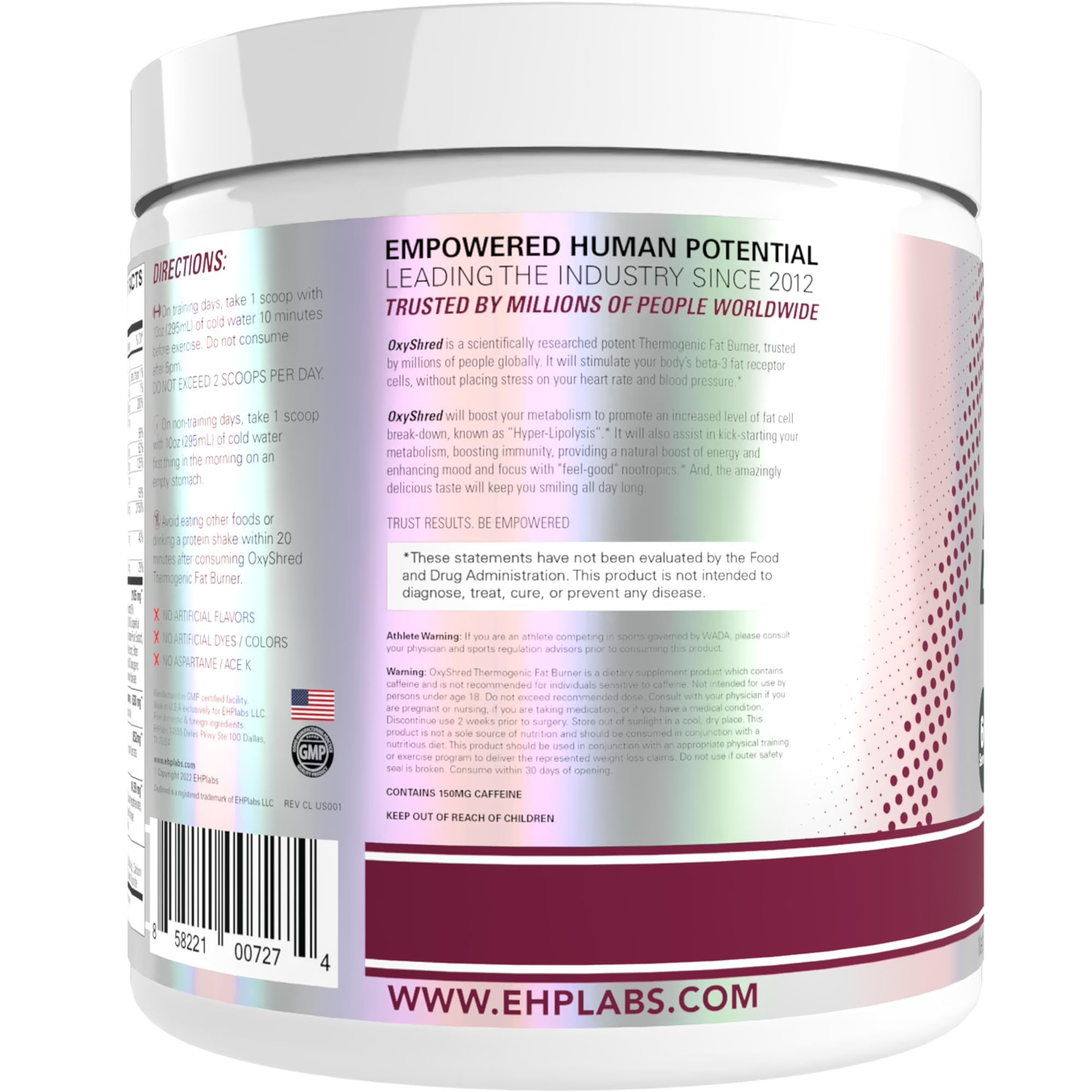 EHP Labs OxyShred en escenario de estilo de vida activo al aire libre, promociona apoyo a objetivos