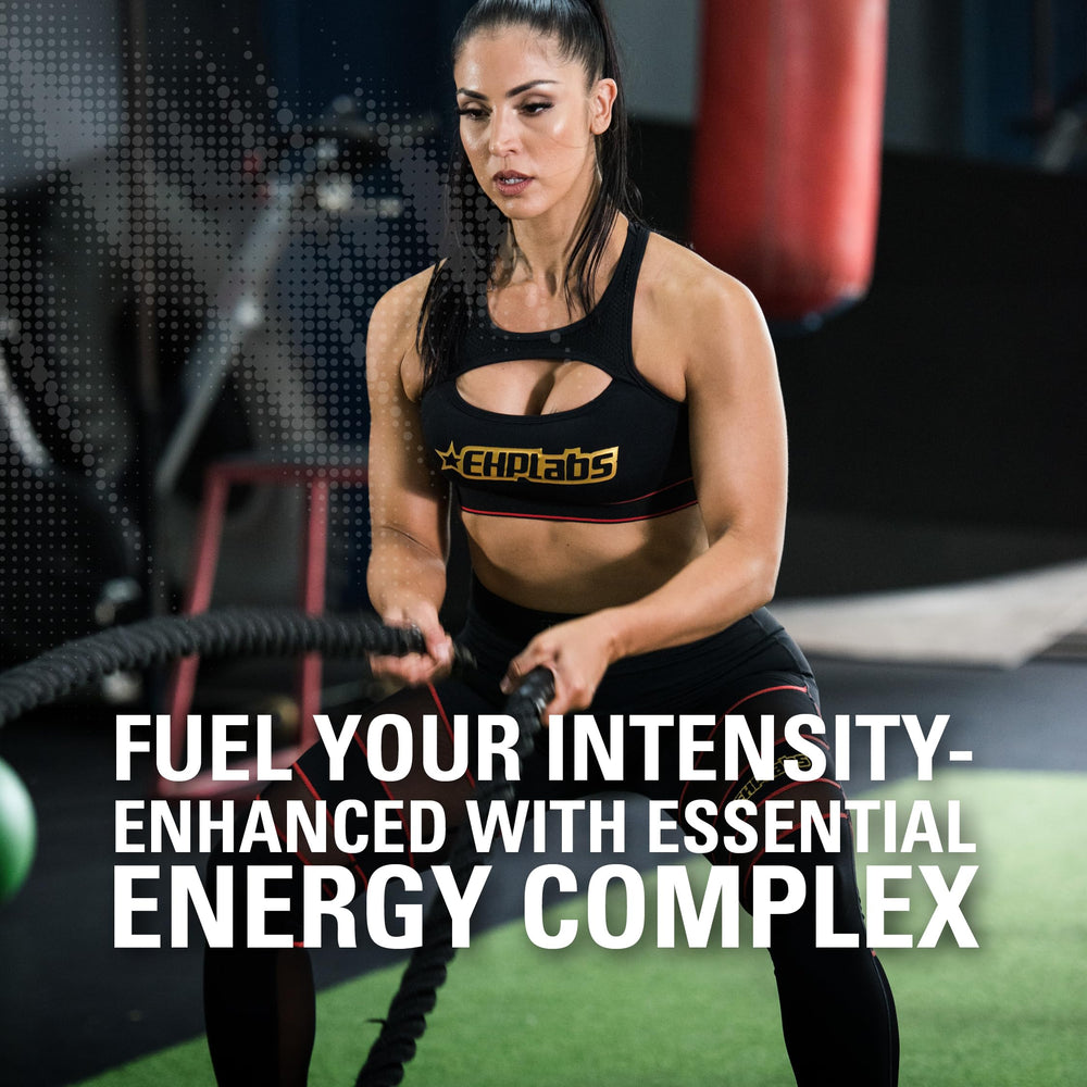 EHP Labs OxyShred etiqueta con ingredientes clave y certificación GMP